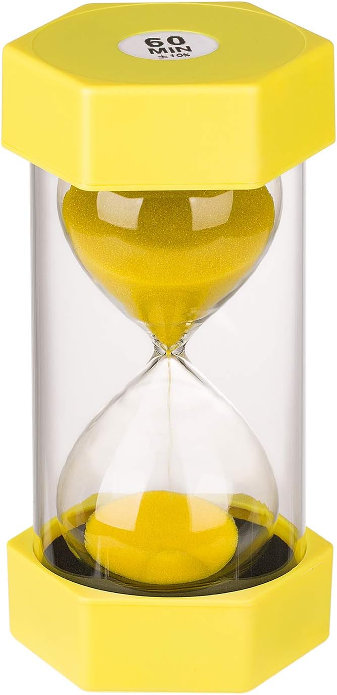 Sand Timer 60 Minutes Hourlass Timer,Colorful Sandglass Timer for Kids,Office,Classroom,Kitchen,Games,Toothbrush Timer Clock