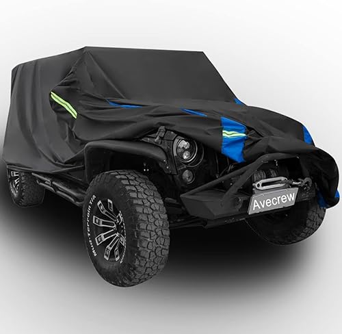 Miniatura 8 de Avecrew para Jeep Wrangler Funda Impermeable de 2 Puertas, Todo Clima para Coche, Funda de Lluvia para Automóviles, Cubierta Completa para