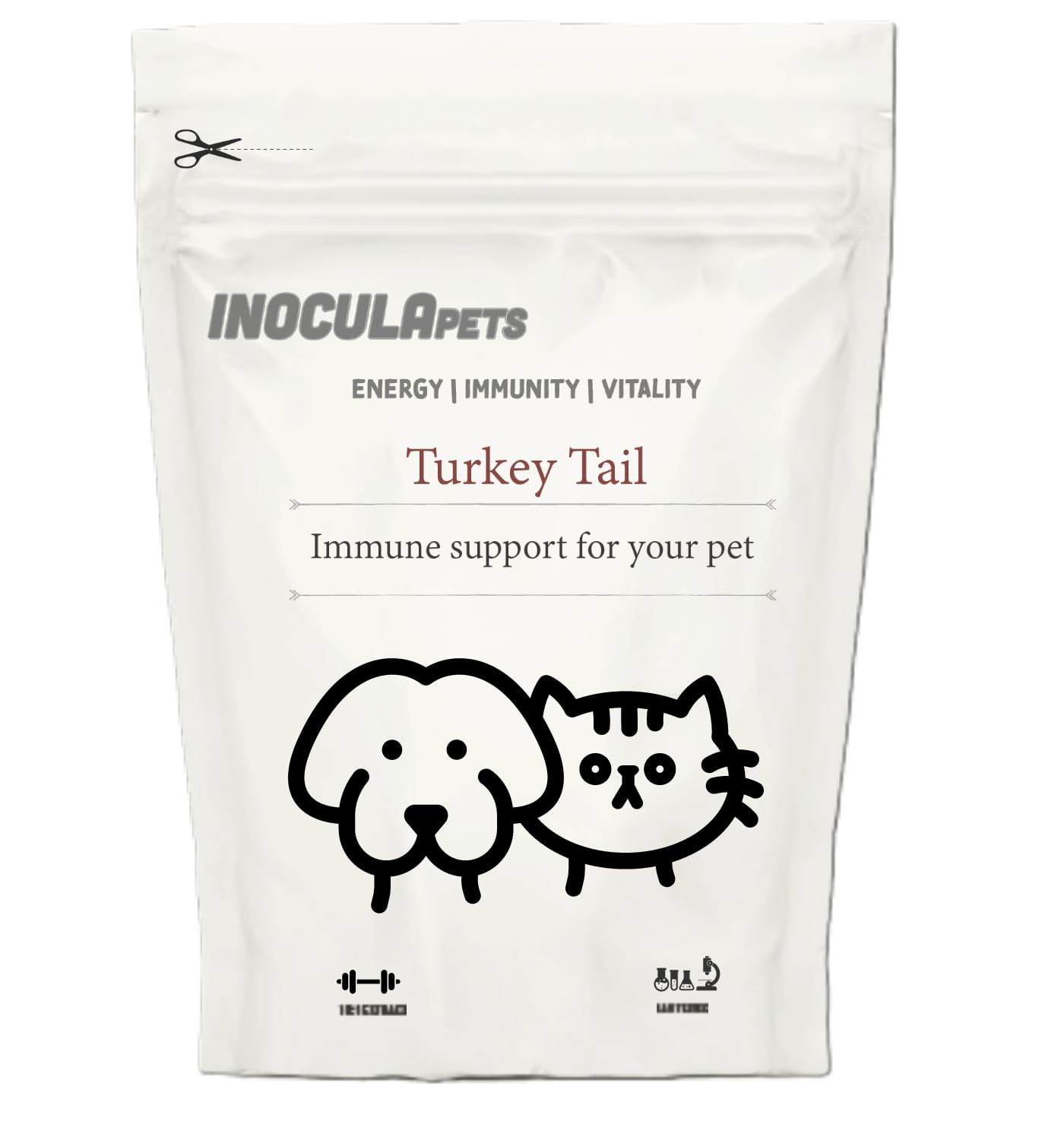Inocula Pets Turkey Tail Extract Capsules Dog & Cat - Happy & Healthier Pets - PSK Beta D Glucans (120 CAPSULES)
