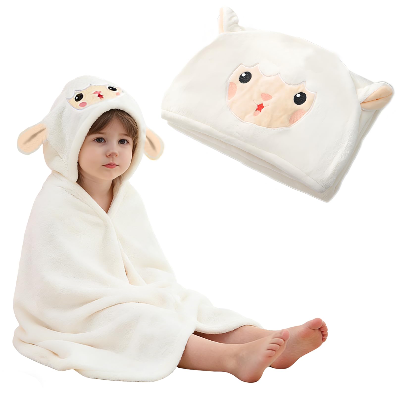 Hooded Baby Towel- Large Baby Towel with Hood 31 5 x 31 5 Inch Natural toddler towels Ultra