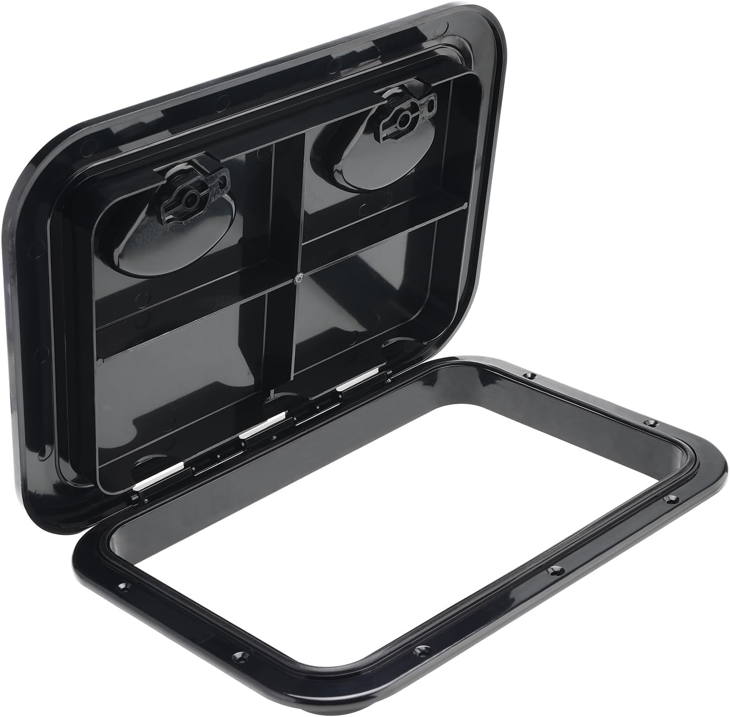 NovelBee Boat Deck Access Hatch,12-3/8" X 17-1/4" Rectangle Deck Hatch,Black Marine Hatch Lid for Boat Caravan RV