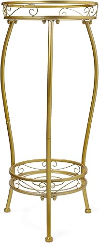 Miniatura 7 de Soporte para plantas para interiores y exteriores, 2 niveles de 27 pulgadas de alto, soporte de metal para maceta, soporte resistente para plantas,