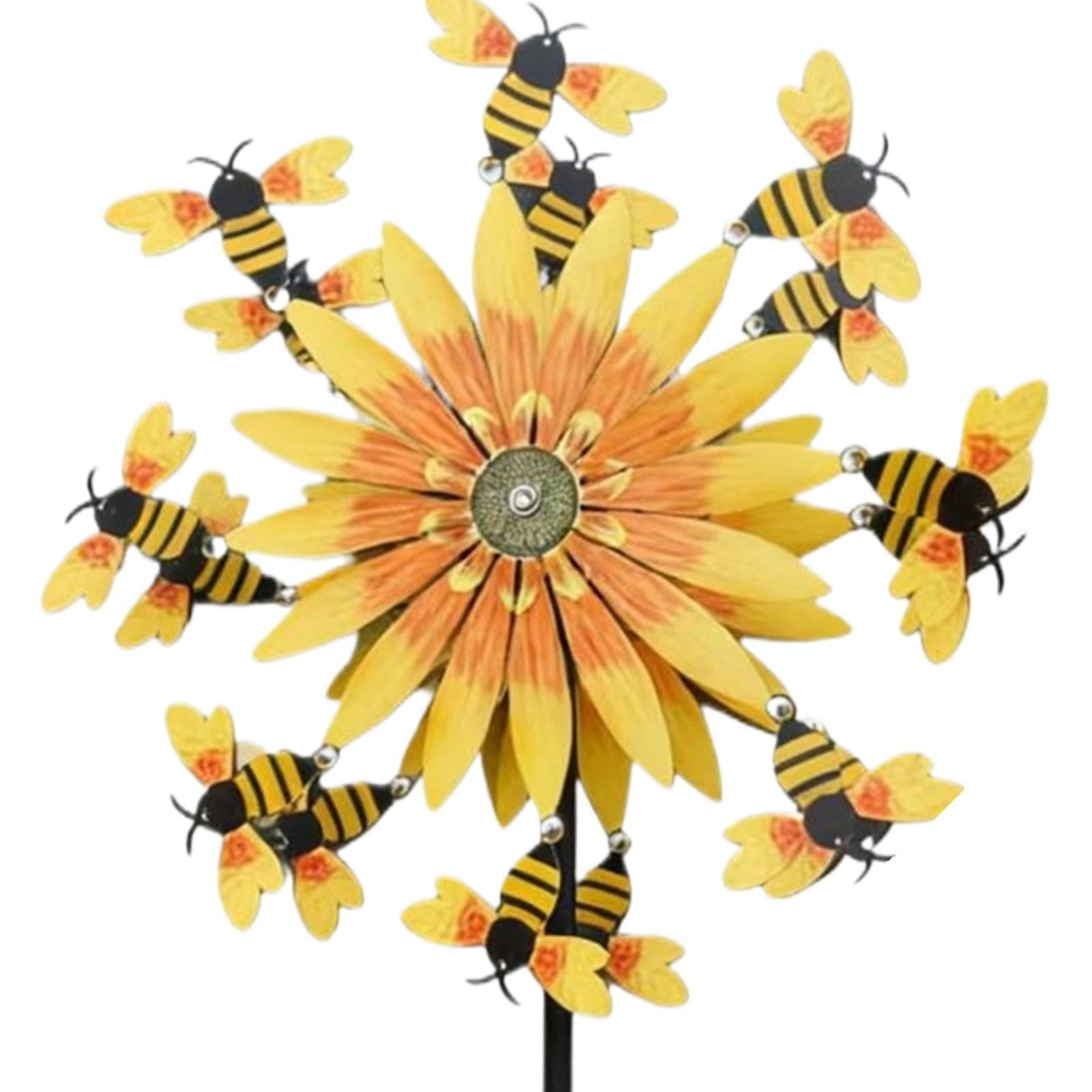Molinillos de viento de jardín | Motion Art Girasol de al aire libre – Molinillo de viento para porche – para patio delantero, patio, porche, patio trasero, césped, vacaciones, inauguración de