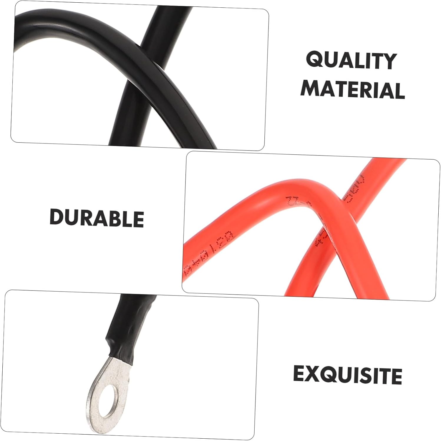 1pair Battery Cable Eyelets Power Cable for Car Boat Rv Motorcycle Superior Electrical Conductivity Design