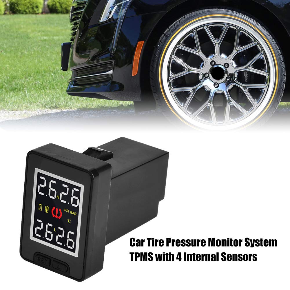 aqxreight di Monitoraggio della Pressione dei Pneumatici con 4 Sensori | Schermo a Colori, Utilizzo Quotidiano del Veicolo, Alloggiamento in ABS, Dotazione , TPMS 433,92 MHz, Sensori Impermeabili