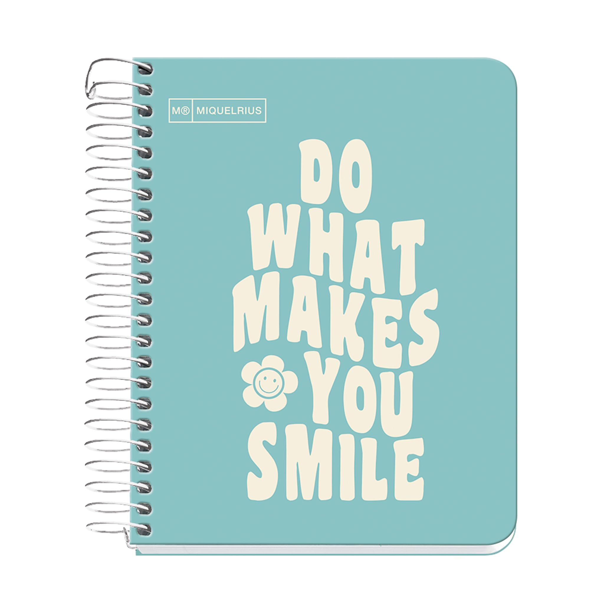 Miquelrius - A6 Notebook, Message Notebook, 1 Colour Strip, 100 Sheets of 90 g/m², Horizontal Ruled 7 mm, No Drilling, Hard Cardboard Cover, Sky Blue