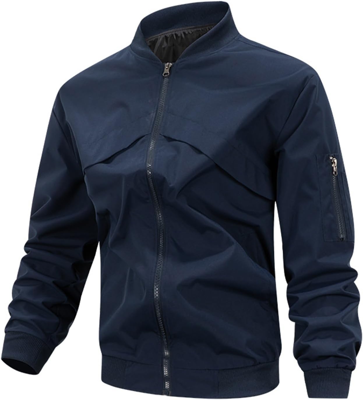 Men's Full Zip Up Tactical Jackets Winter Solid Color Windbreak Cardigan Windproof Coat Big And Tall Coats