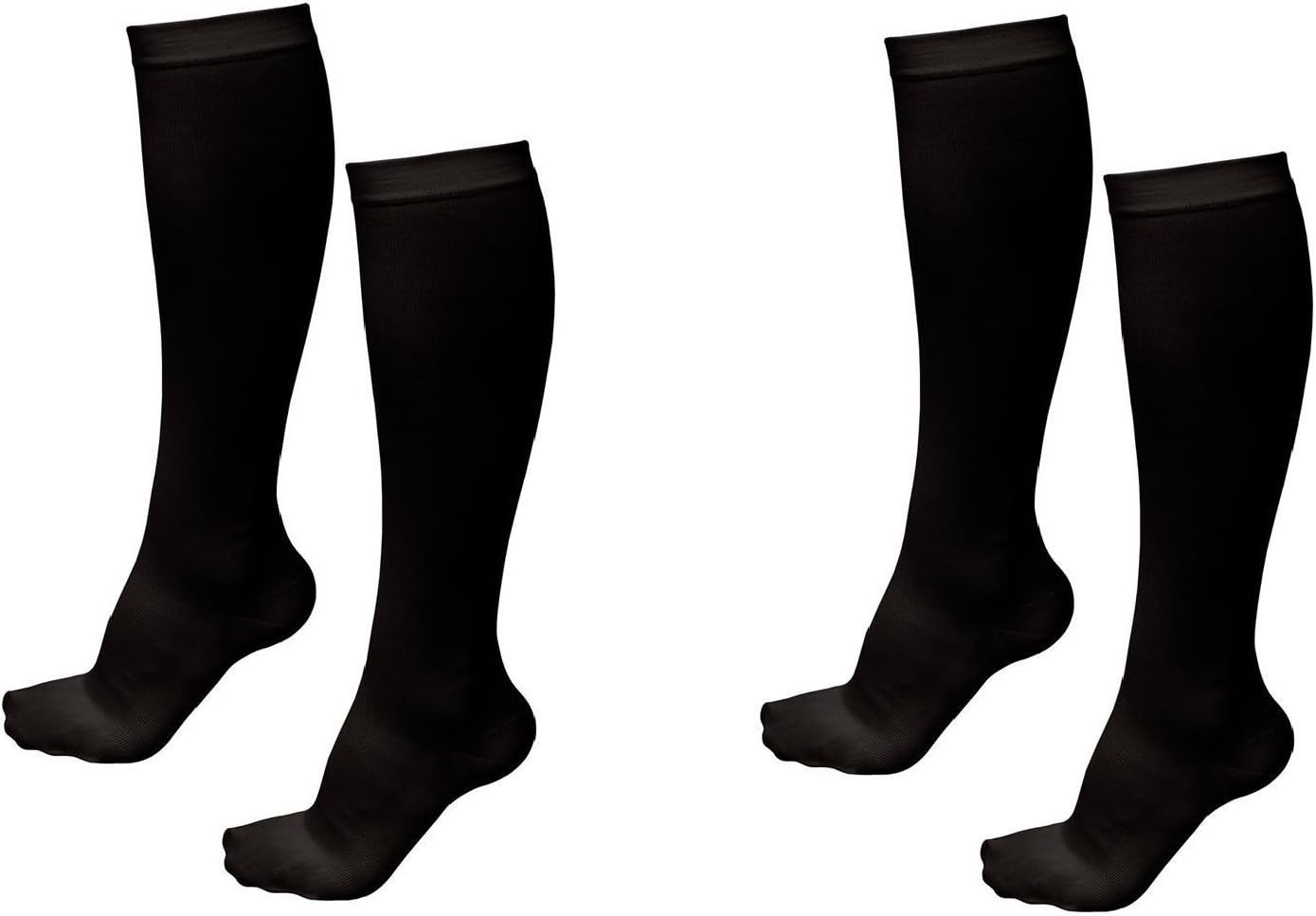 2 Pair Black Lg/Xl - TASOM Compression Socks Over the Calf Below Knee Anti Fatigue Sock For Men's Woman's Foot Feet Ankle Heel Pain Ache Swelling Relief Support Stockings