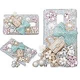 Note 4 Case,Galaxy Note 4 Case - EVTECH 3D Handmade Bling Crystal Full Diamond Pendant Colorful Flowers and Shiny Rhinestone Clear Cover Hard Case for Samsung Galaxy Note 4 SM-N910S SM-N910C
