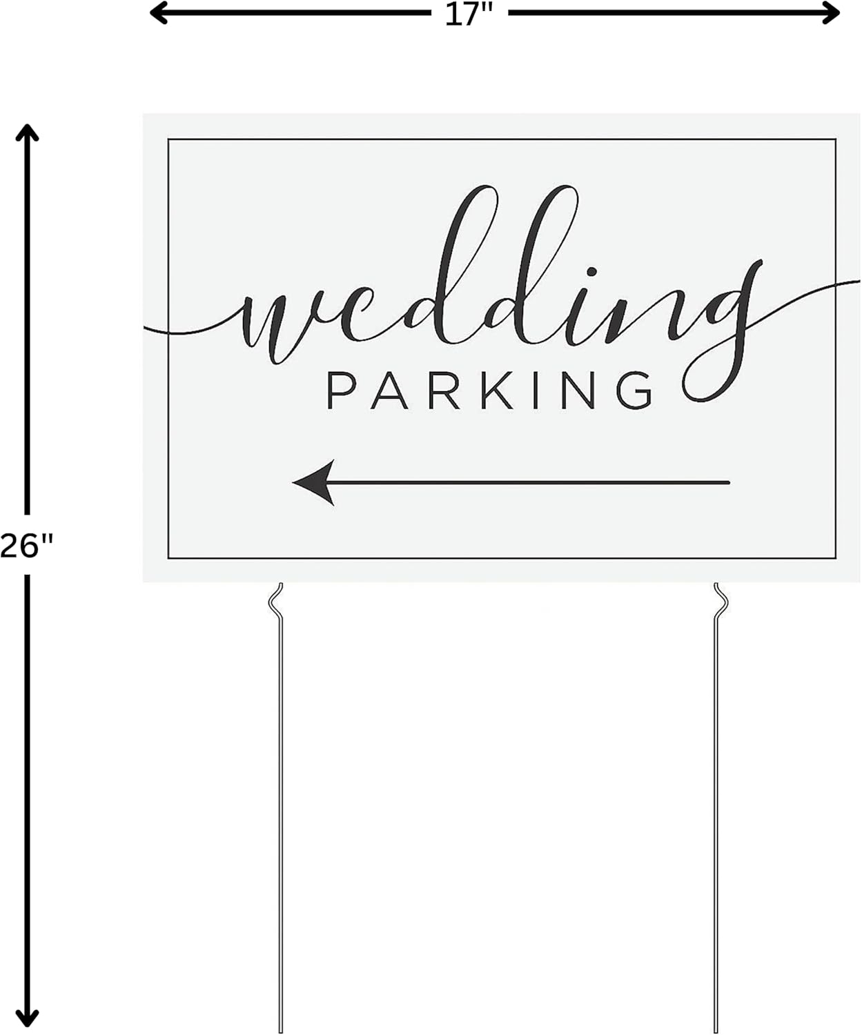 Fun Express Wedding Signs for Outside - Wedding Parking Yard Sign with Stakes for Outdoor Wedding Decorations | Directional Arrow Signs for Event Parking | Wedding Signage Decor for Ceremony & Reception
