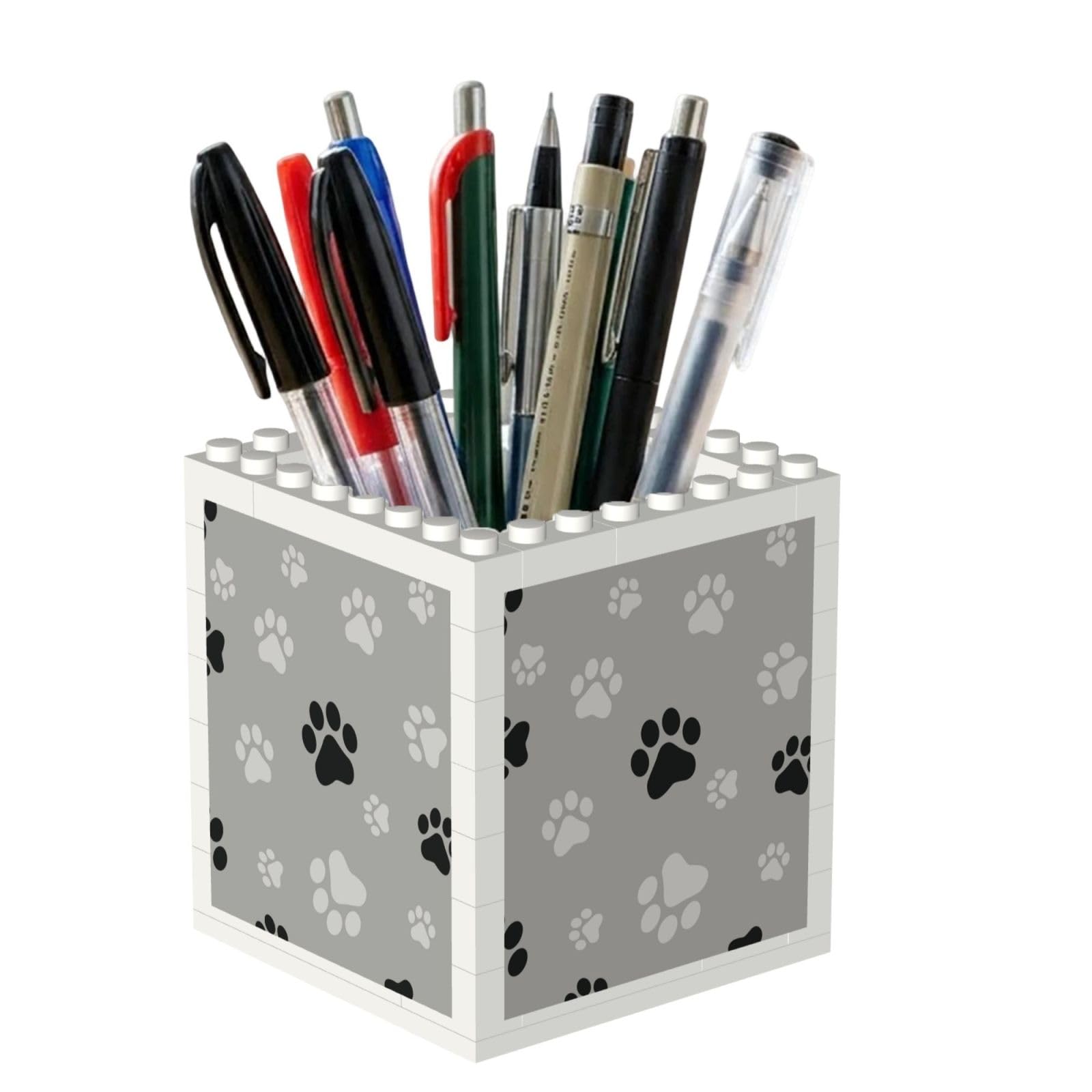 Poadnly Dog Paw Print, Pen Pot Pencil Holder for Office Home School, Compact Desk Organiser for Office Stationery