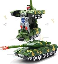 E-ROYAL SHOP Kid Deformation Combat Tank Robot Toy With Light, Music And Bump Function Robot Tank