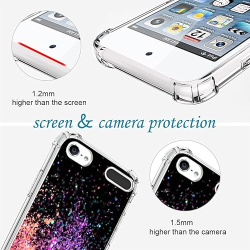Miniatura 3 de OOK Funda compatible con iPod Touch567 Generación soporte de anillo para niñas y mujeres funda protectora de poliuretano termoplástico suave y a