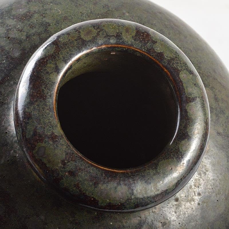 中国　油滴天目釉　壷　梅瓶　時代箱　M　R5663C 中国 油滴天目釉 壷 梅瓶 時代箱 M R5663C 中国 油滴天目