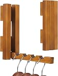 Wood Wall Mounted Clothes Drying Rack, 6 Inch Small Spaces Foldable Clothes Wall Hanging Racks, Wooden Folding Clothes Hanger Racks for Apartments Closet Balconies Laundry Room, Bedroom, Living Room