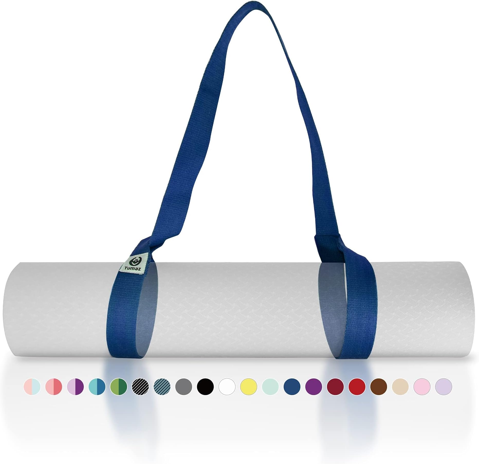 Tumaz Yoga Mat Strap [MAT NOT Included] (2 Sizes) with Extra Thick & Comfy Delicate Texture, Adjustable Yoga Mat Carrier
