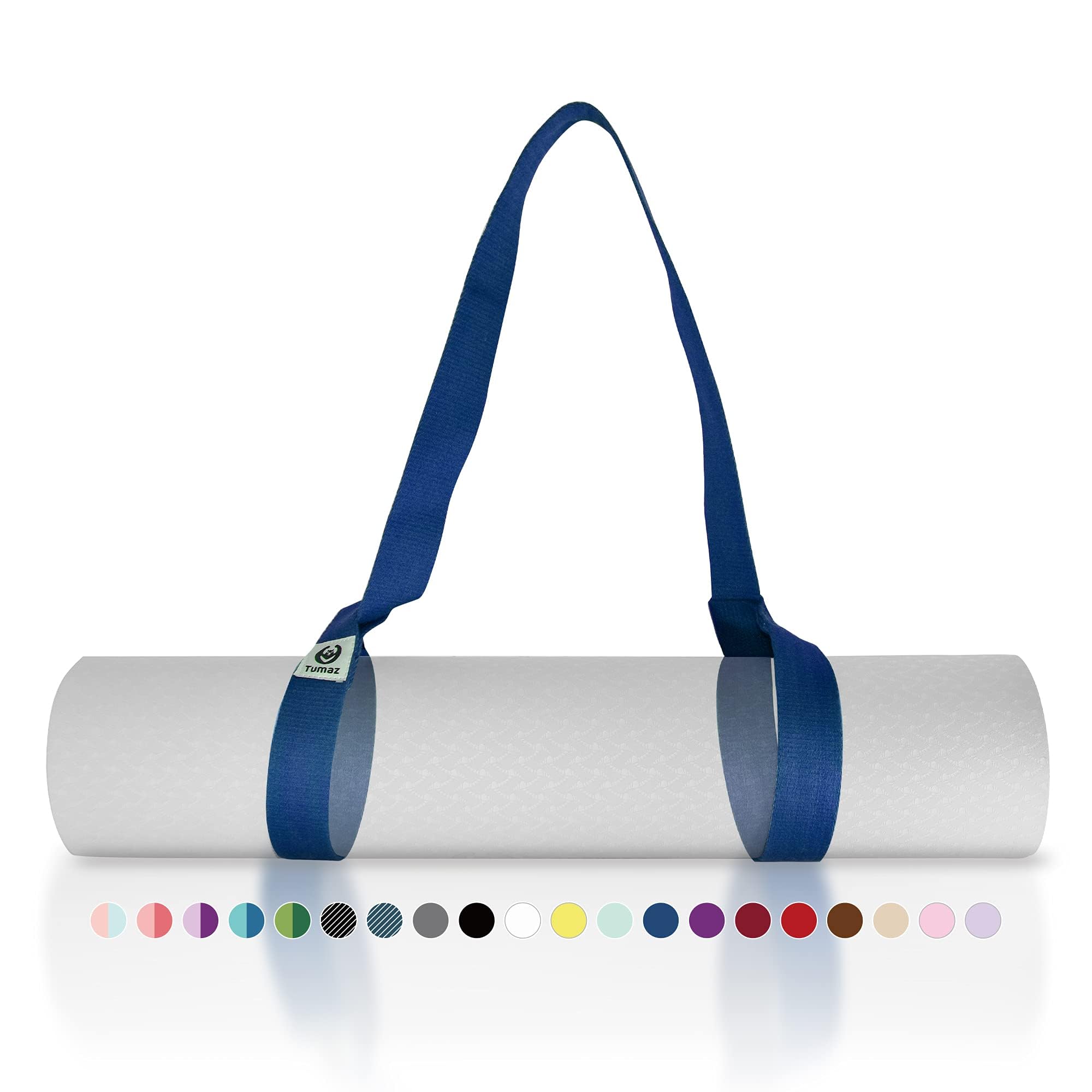 Tumaz Yoga Mat Strap [MAT NOT Included] (2 Sizes) with Extra Thick & Comfy Delicate Texture, Adjustable Yoga Mat Carrier