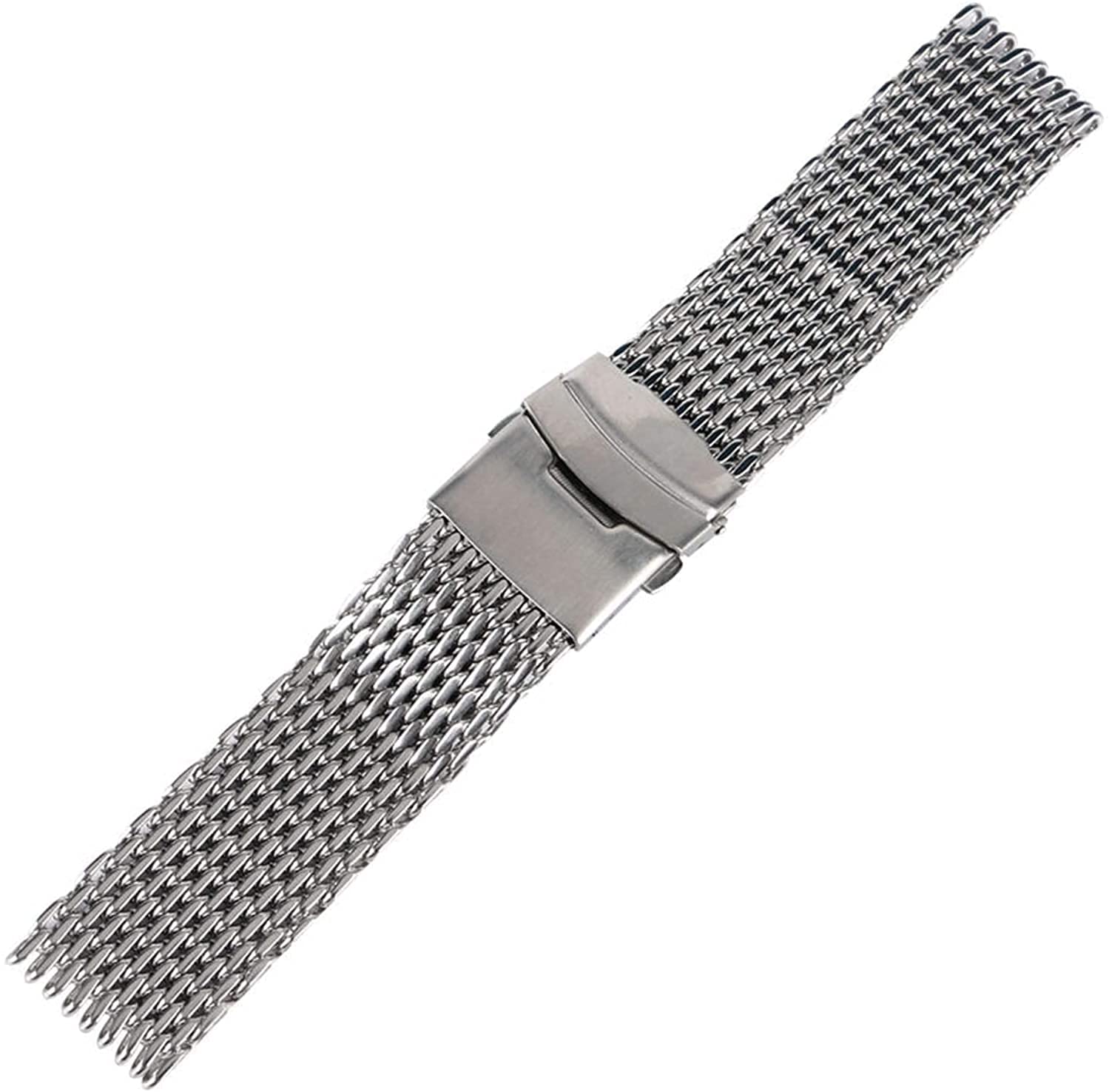 18/20/22mm Strap Mesh Bracelet en acier inoxydable Silver Strap Remplacement + 2 Spring Bars Bracelet