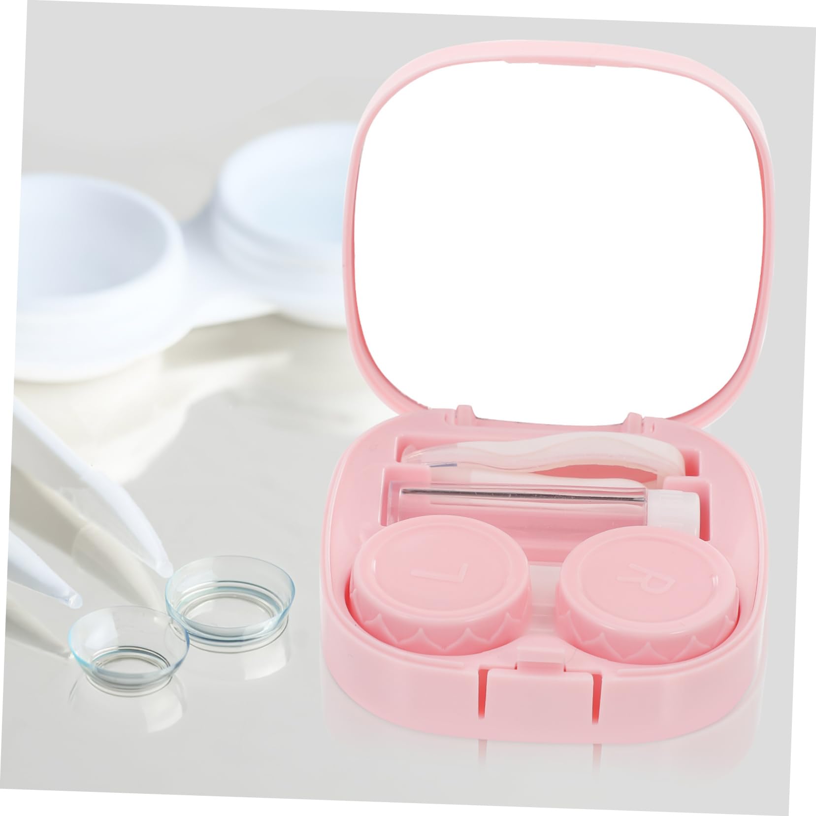CALLARON 10 Set custodia per lenti a contatto portatile Astuccio custodia per gli occhiali occhio alimentazione dei contatti porta contatti sostituibile Bicchiere