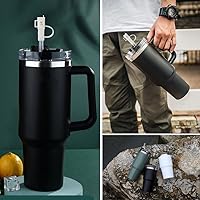 Vista 7 de ALINK Paquete de 4 popotes de repuesto y cubiertas para popotes Stanley de 40 onzas y 30 onzas, popotes transparentes de plástico reutilizables