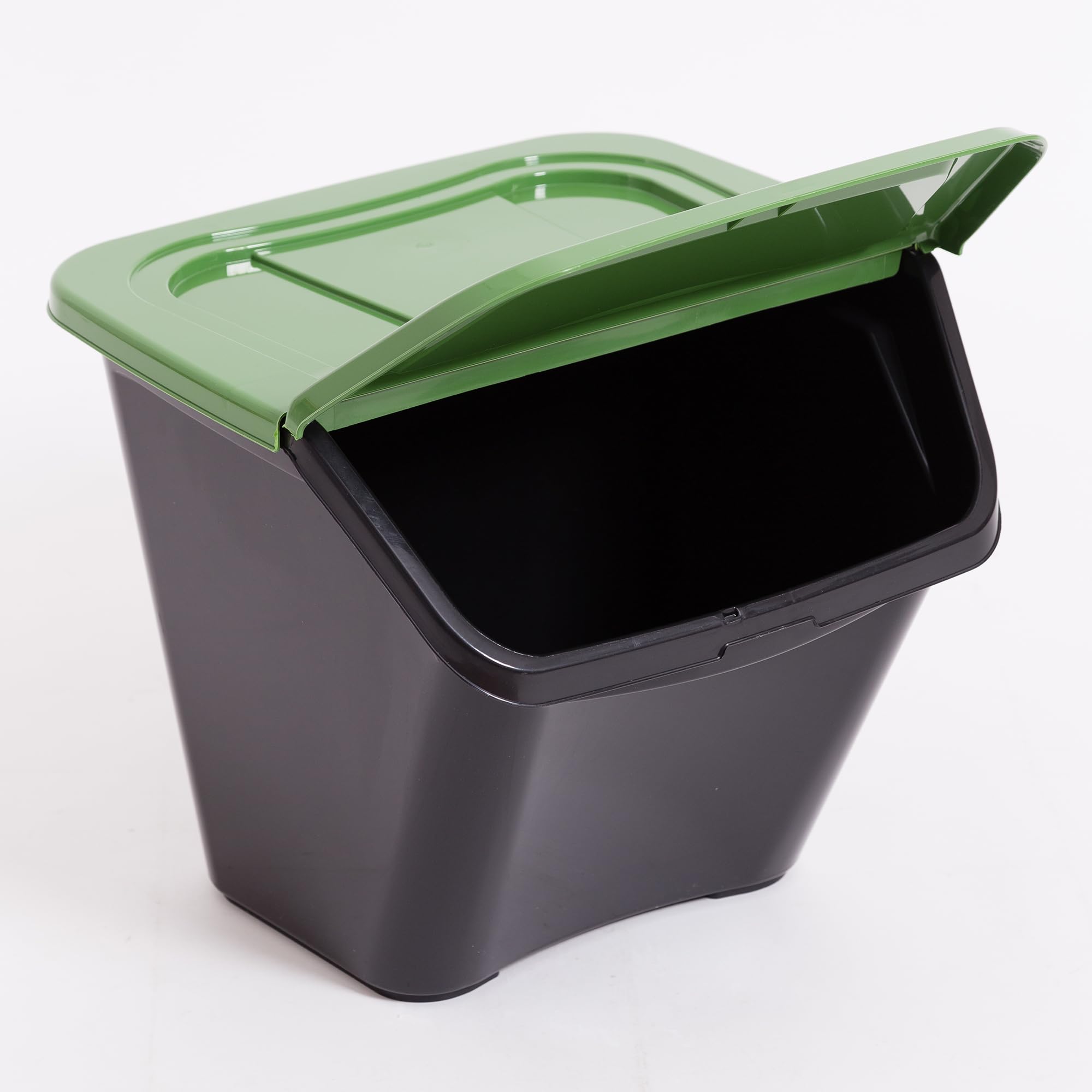 DEA HOME Ecobin Set 3 pattumiere per raccolta differenziata 30L ciascuna, 39x39x33h cm, con coperchio removibile e apertura frontale, design compatto salvaspazio, ideale per interni ed esterni