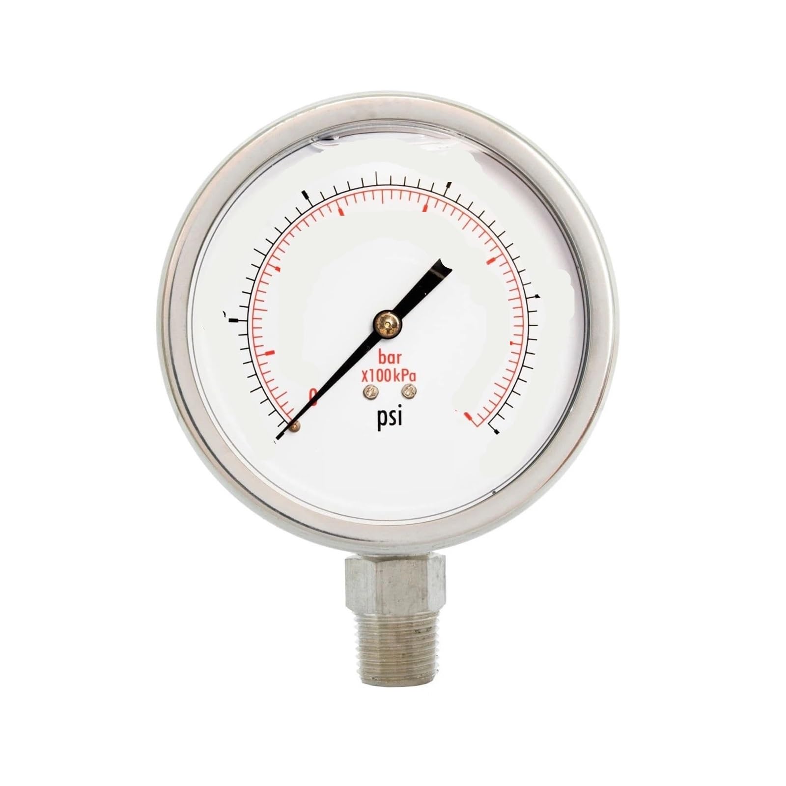 Manomètre de pression d'huile en acier inoxydable 4 pouces durable