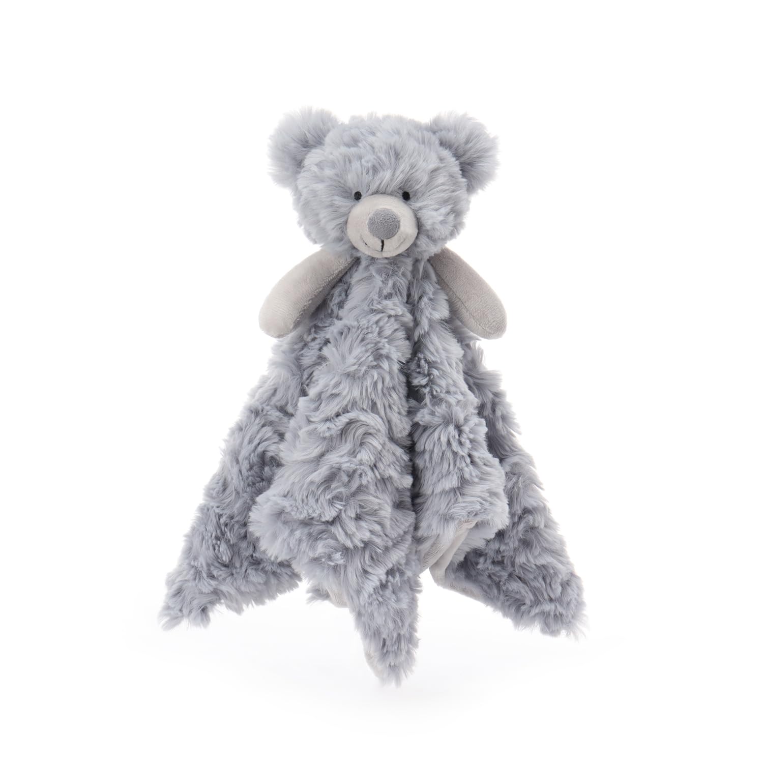 Apricot Lamb Grey Flower Bear Cute Comforter Plush Security Blanket for Baby Boy and Girl, Cuddly Lovey for Infant and Toddlers, Grey 14x14 Inches