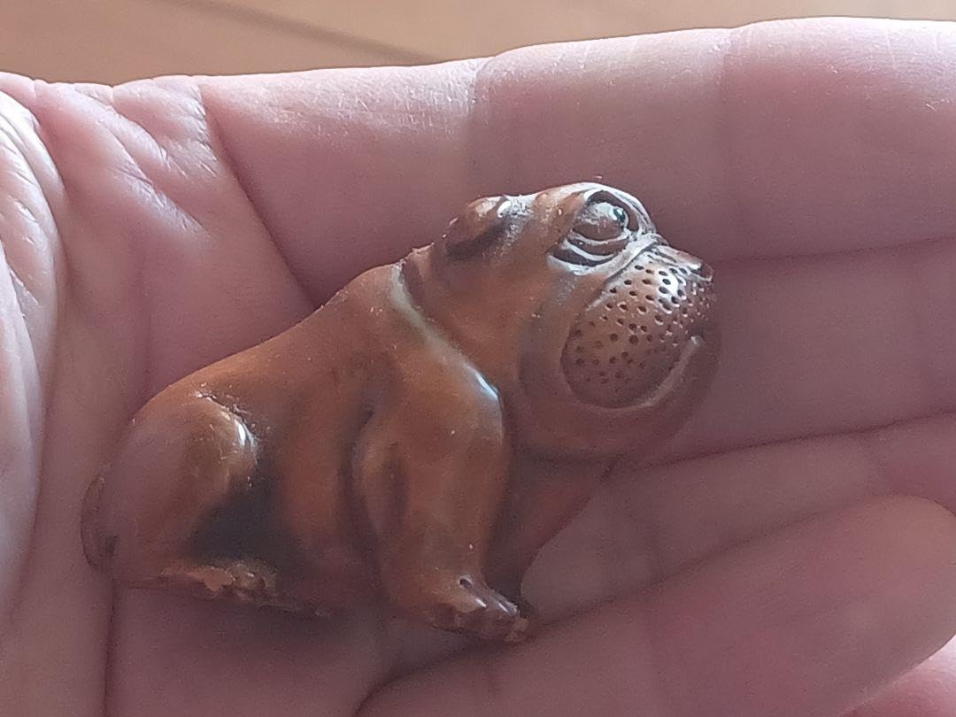 Amazon.co.jp: 根付け 根付 犬 ブルドッグ 彫刻 オブジェ