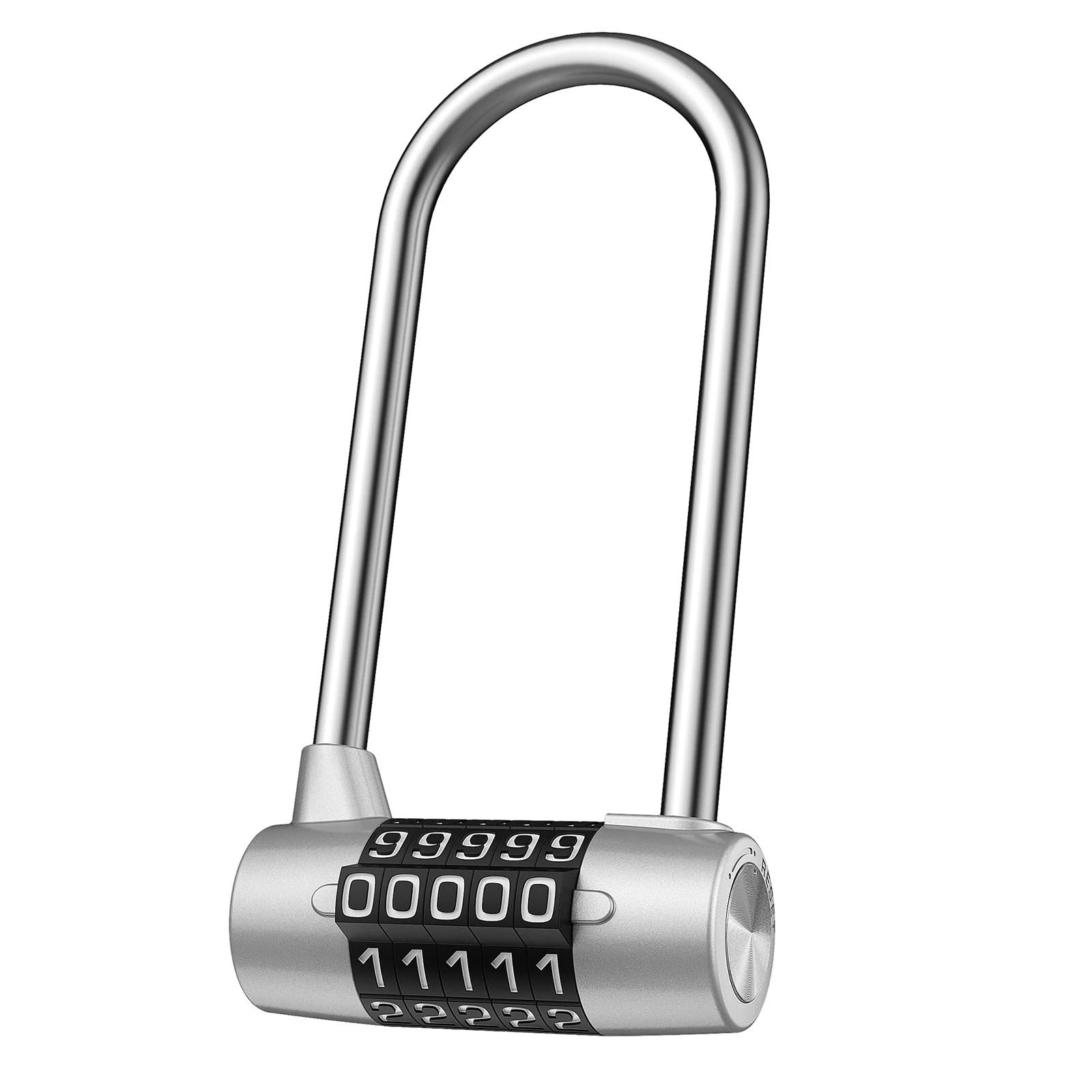 Bghyjkol Silver Padlock 5 Digit Combination Padlock