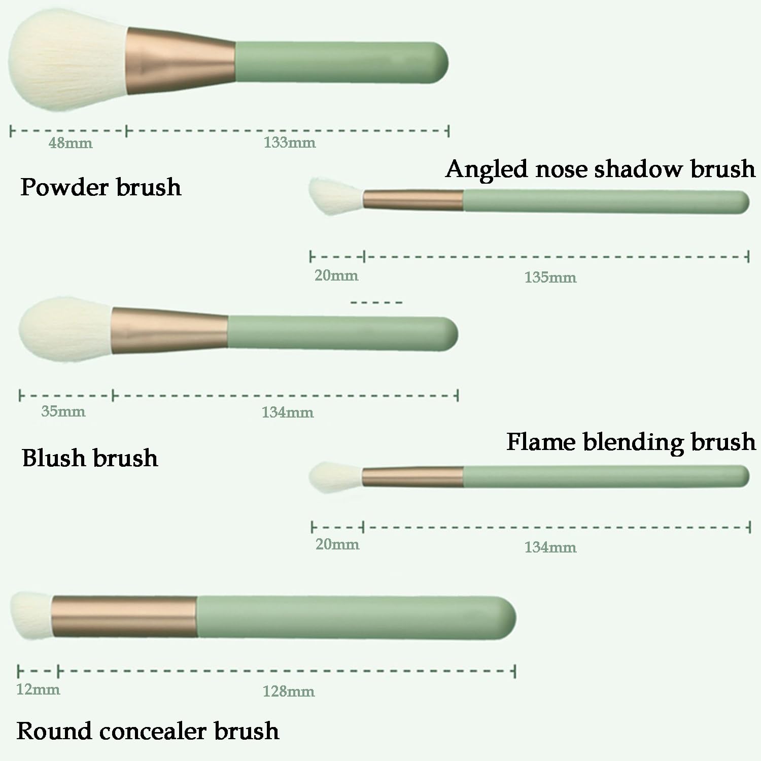 Makeup Brushes With Case 8PCs Professional Makeup Brush Set, Soft-bristled Face Contouring Makeup Powder Brush, Brush Set (8PCs)
