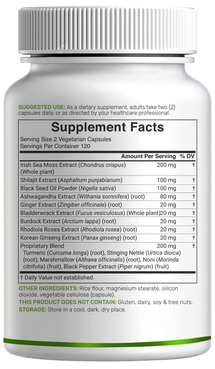 DEAL SUPPLEMENT 14-in-1 Irish Sea Moss Complex, 240 Veggie Capsules — Amazon image 6