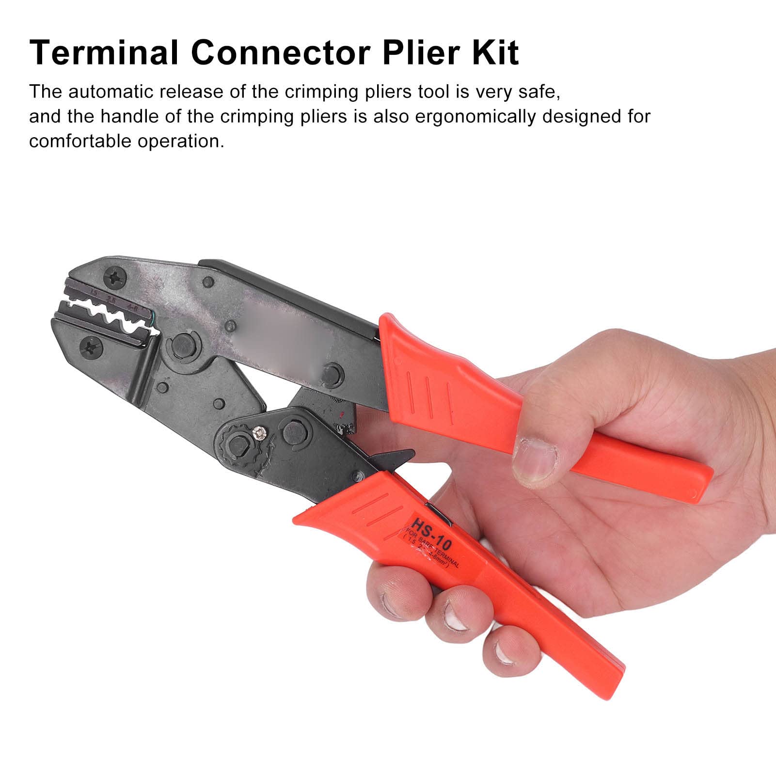 Kit de herramientas para engarzar cables con trinquete Pelacables de acero inoxidable con dispositivo de liberación automática y bolsa Oxford para trabajos eléctricos y proyectos