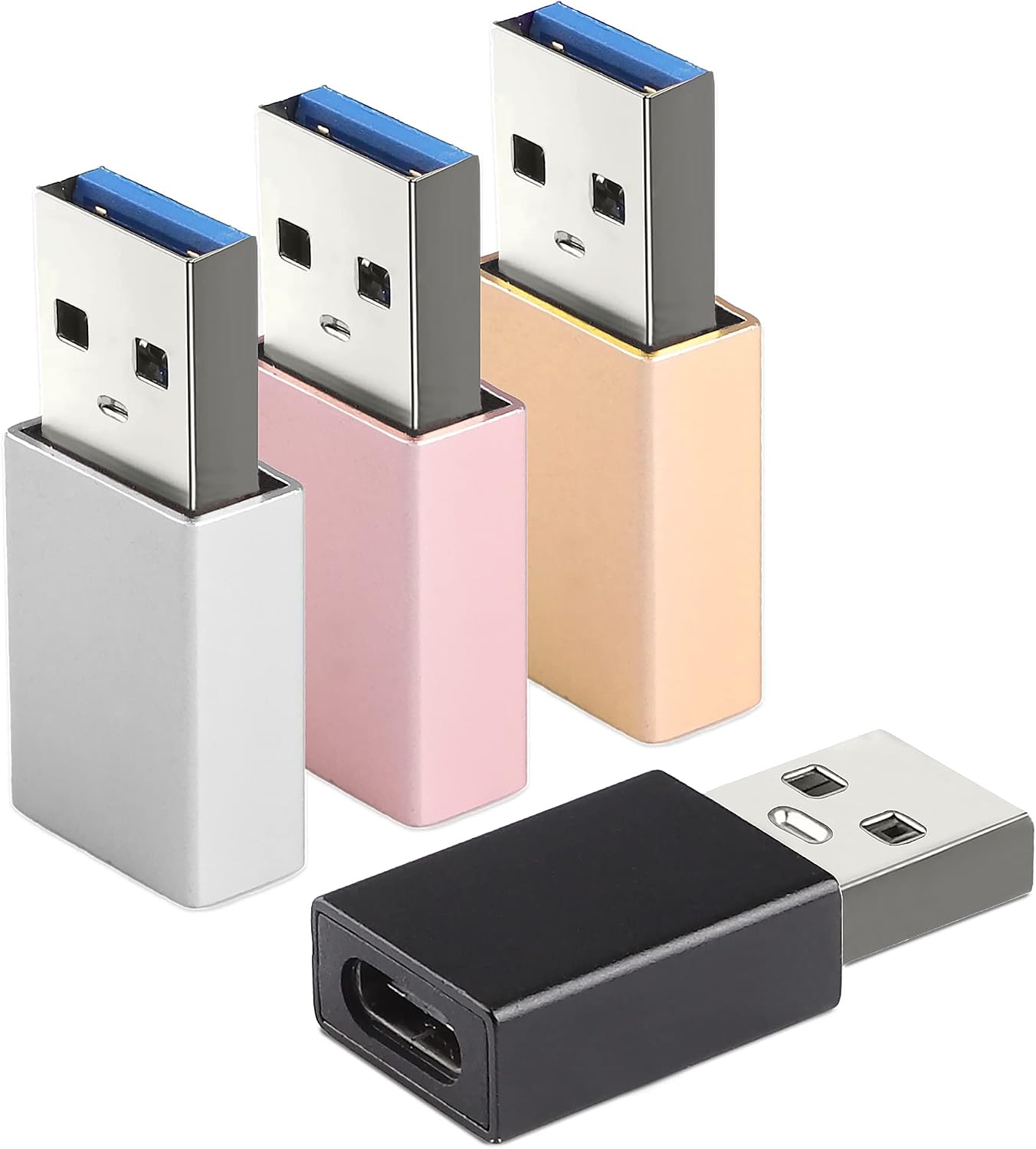 VAKS USB C to USB Adapter [4 Pack],USB-A Male to USB-C Female Adapter Compatible with iPhone 11 12 13 Pro max,Samsung Galaxy S22+ S21 FE Ultra,Google Pixel 6 Pro 5,4 Pack