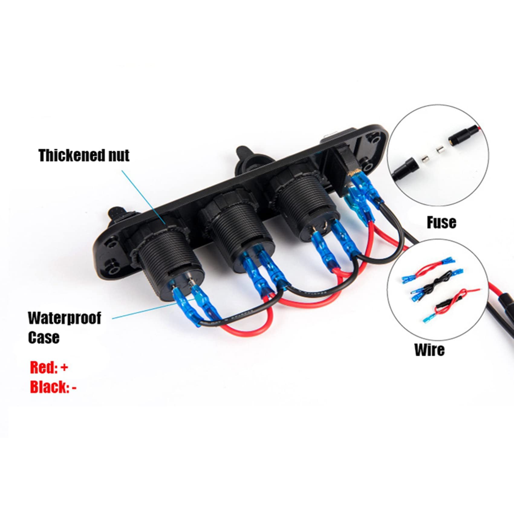 3 x 4 w 1 Dual QC3.0 ładowarka C-Igarette gniazdo zapalniczki woltomierz cyfrowy z przełącznikiem kołyskowym