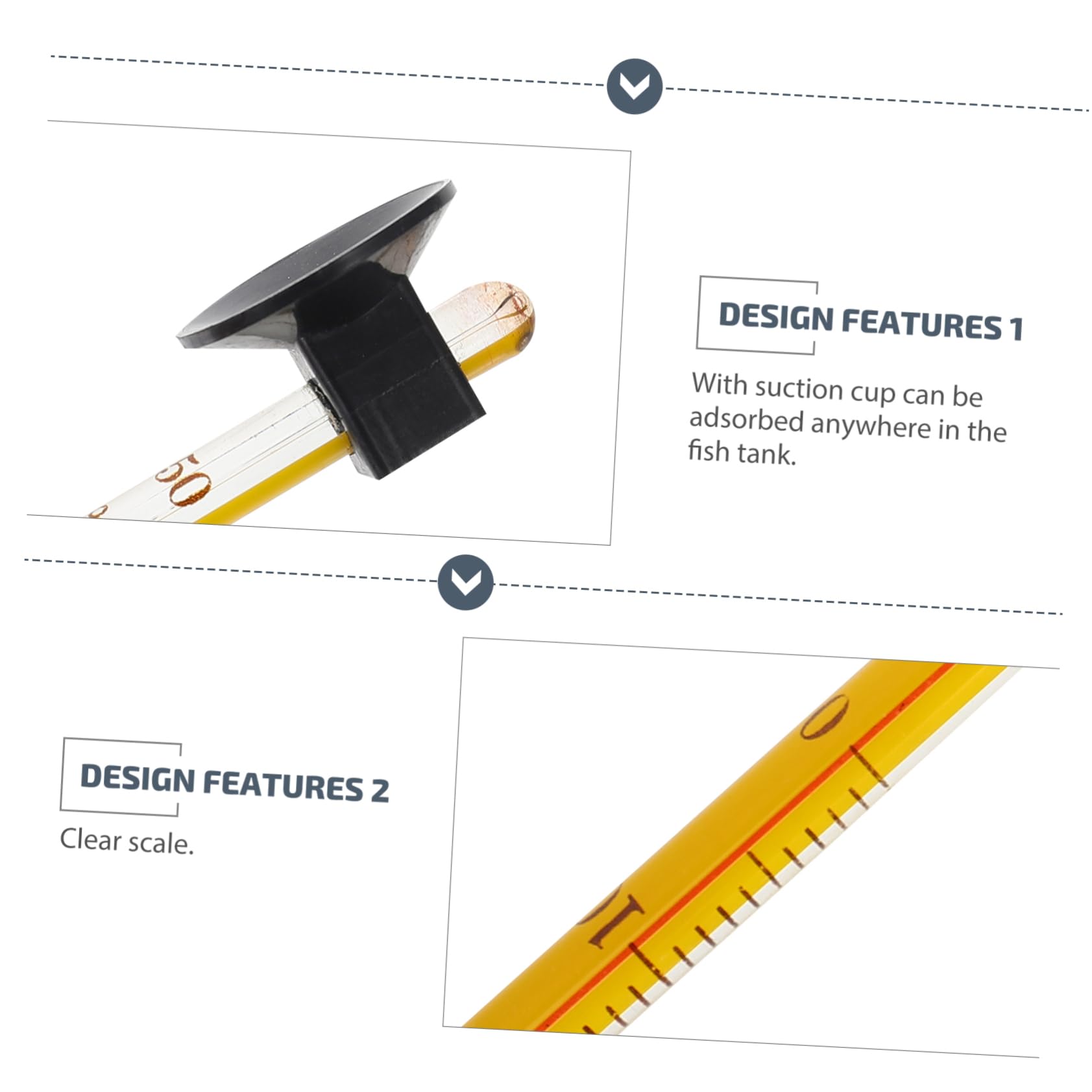 HANABASS 4pcs Aquarium Floating Thermometer Pack Glass Suction Cup Fish Tank Water Thermometer for Office Home