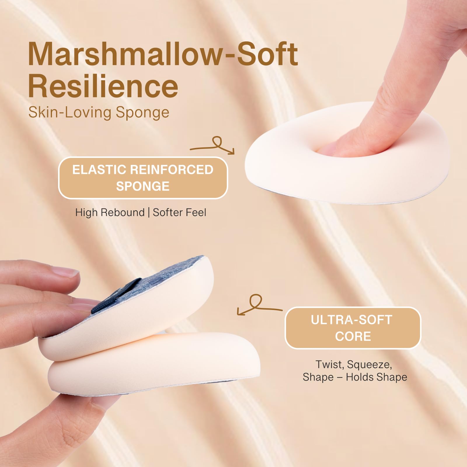 Momo's Workshop 2pcs Powder Puff, Makeup Sponge for Liquid Foundation Ultra Soft Face Powder Puff, Hypoallergenic - Image 3