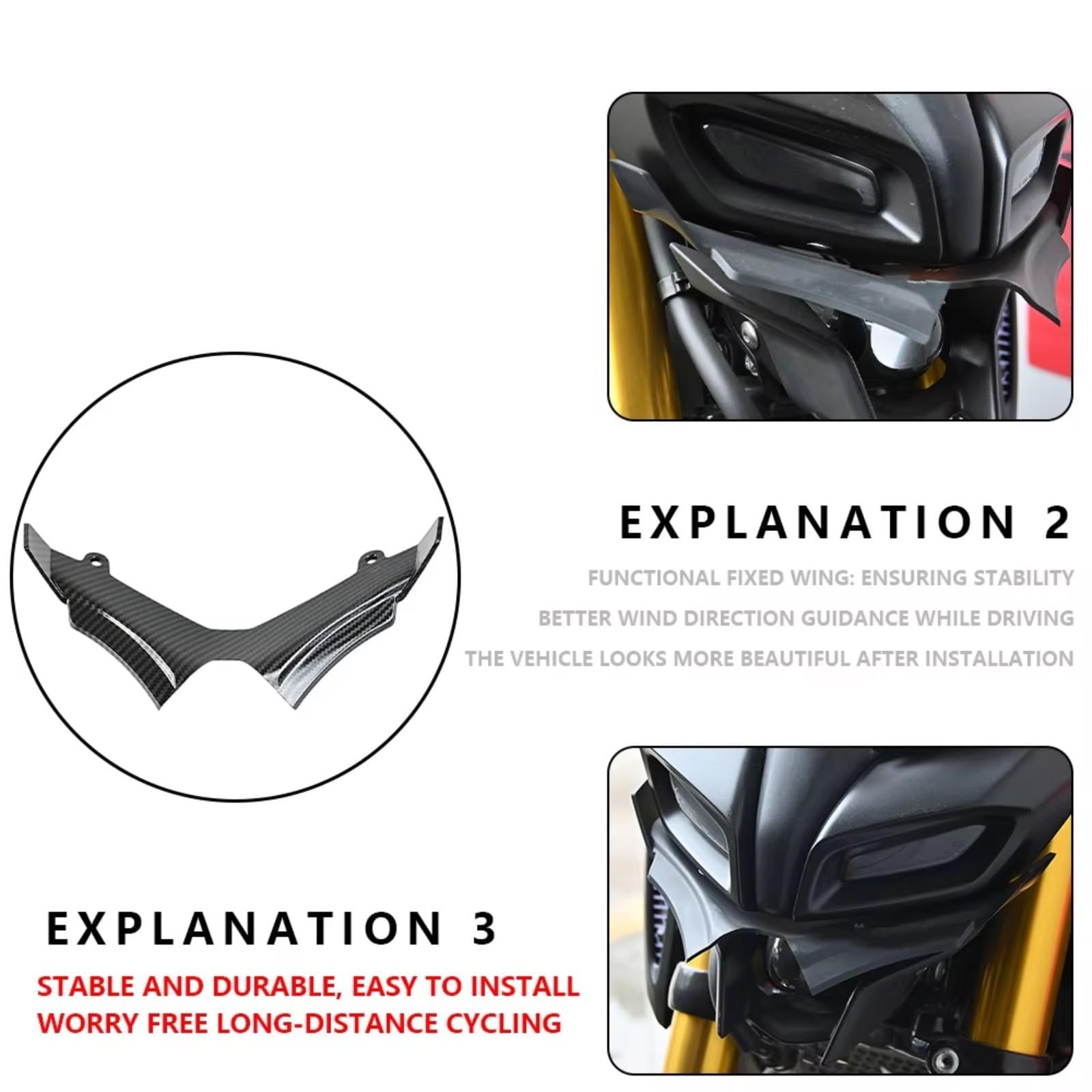 Motorrad-Flügelspoiler Für MT-15 Für MT-125 Aerodynamisches Winglet