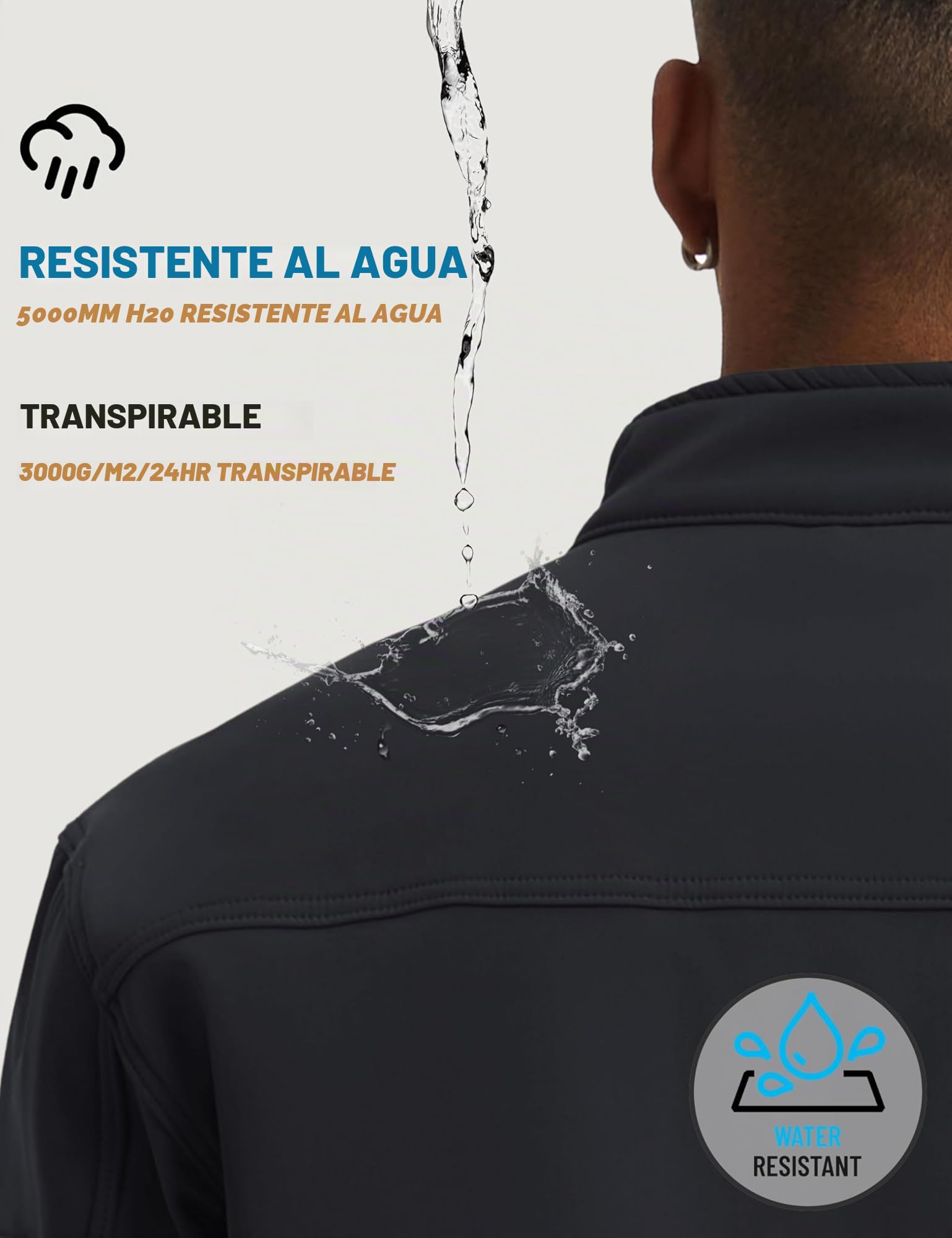 TACVASEN Chaqueta Militar Chaqueta Polar Impermeable para Hombre Chaqueta Táctica de Invierno Chaqueta Bomber Bolsillos