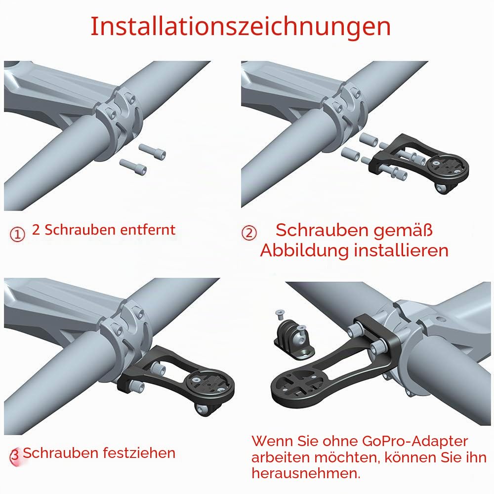 Panmout Extended Out-Front-Halterung, Bike-Lenkerhalterung für NiteRider-Adapter, Sports Aktion-Kamera, Garmin Edge 25 130 200 500 510 520 800 810 820 1000 1030
