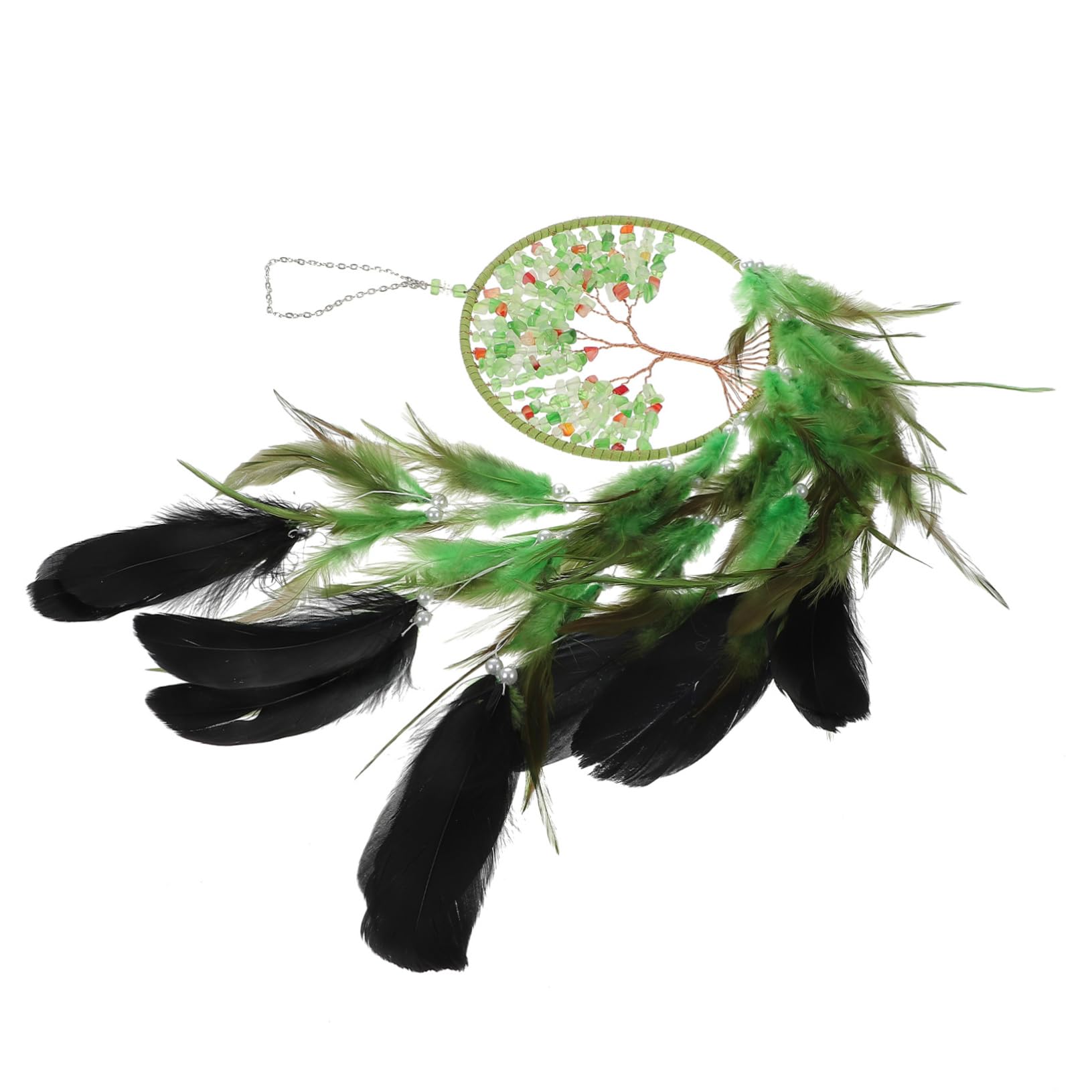 SOLUSTRE 1Pc Elegant Dream Catcher Pendant with Crystal Decor for Bedroom Home Decoration Boho Style Dream Catcher Wall Hanging for Cottagecore Decor and Unique