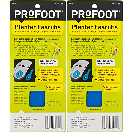 Image of PROFOOT Plantar Fasciitis Orthotic Insoles for Men (Sizes 8-13) - Gel Shoe Inserts for Instant Heel Pain Relief and Arch Support Heel Pads, 2 Pair (Pack of 12)