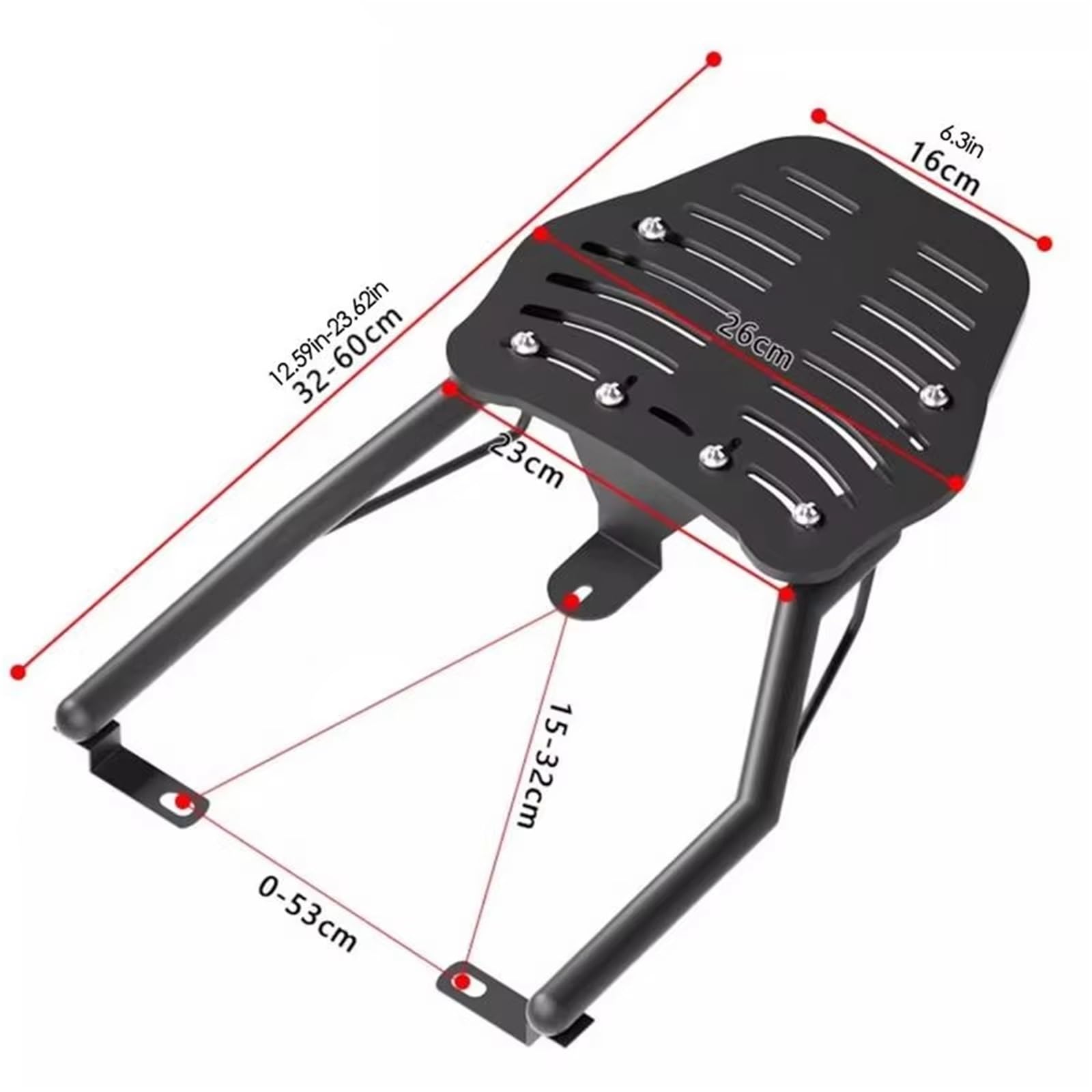 Portaequipajes Motocicleta, Soporte Montaje Ajustable Maletero Motocicleta, Soporte Extensión Bolsa Viaje Portaequipajes Trasero