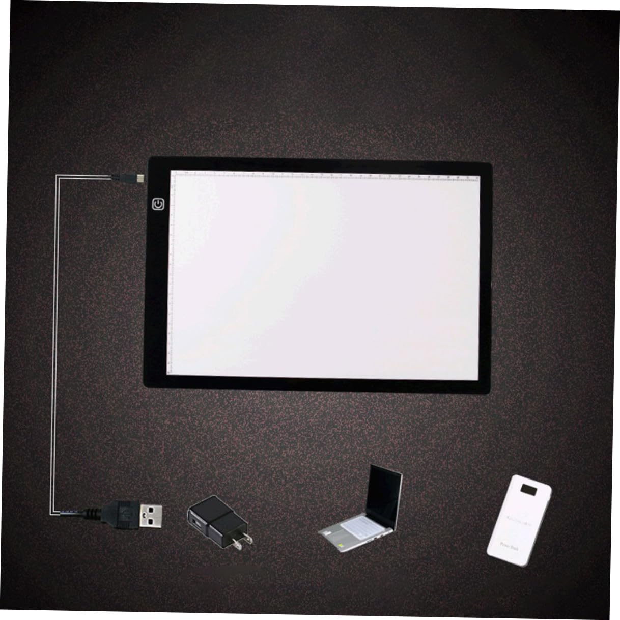 BESTonZON Boîte Lumineuse de Traçage A4 en Acrylique, Tableau à Dessin à LED Blanc, Câble USB et 2 Aimants, Règle Surface pour Animation 2D