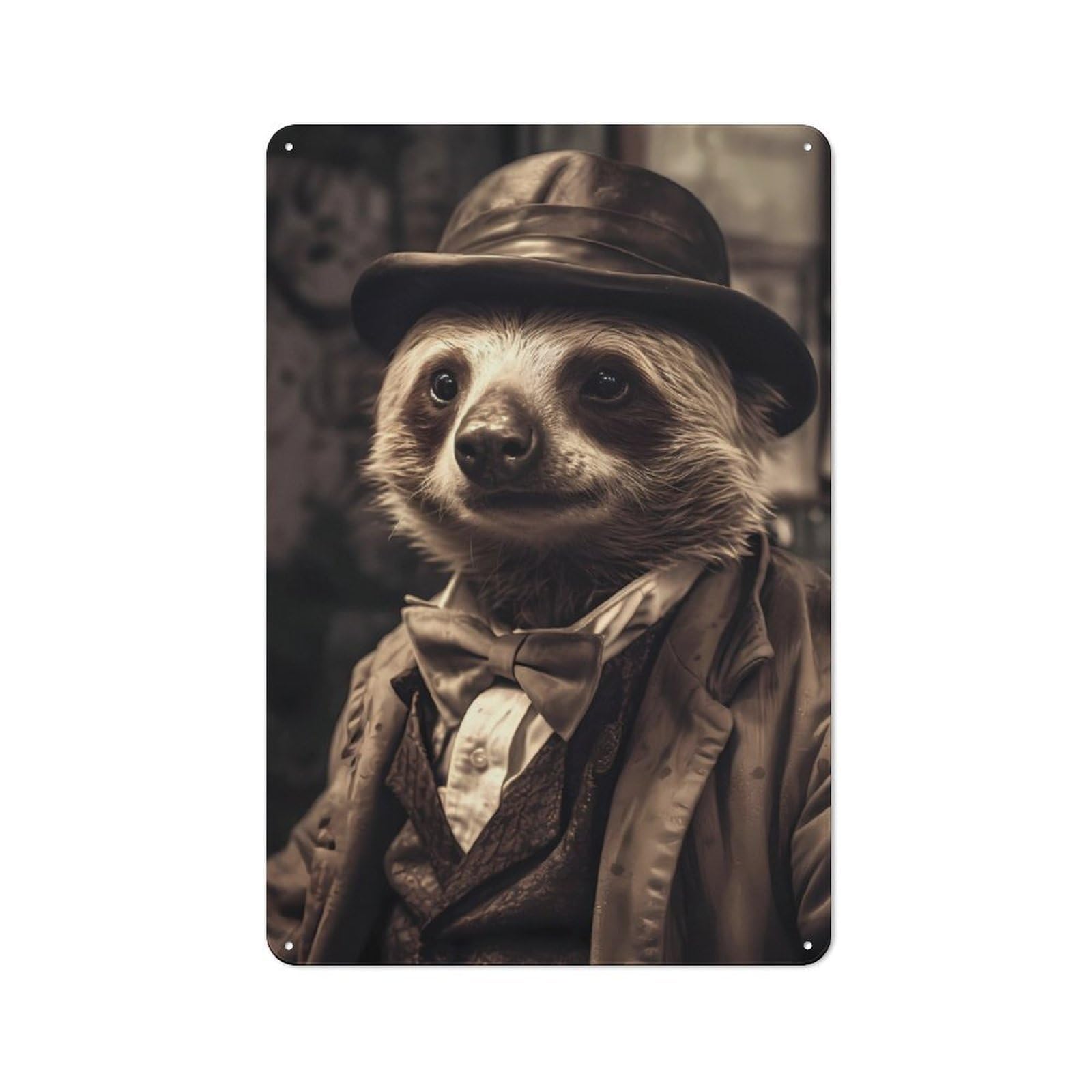 Junmoney Sloth Vintage Vintage-Inspired Tin Sign 30X20cm For Living Room Wall, For Display In Living Rooms And Feature Walls
