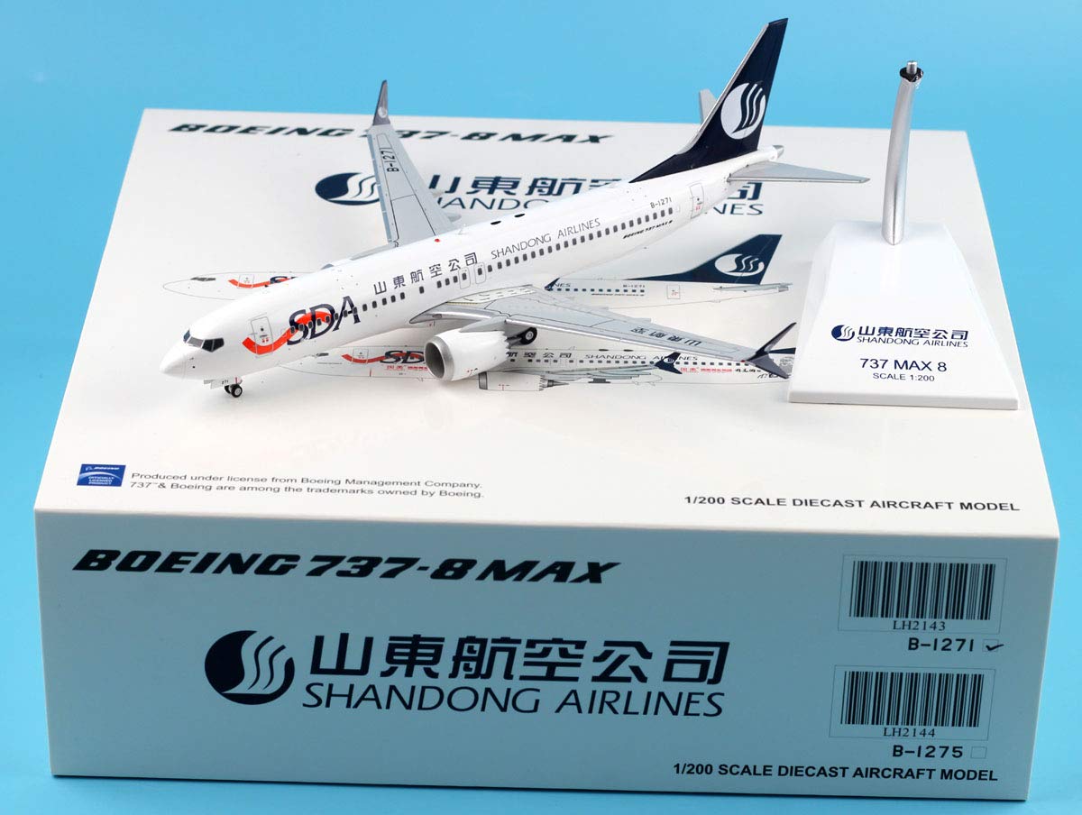 JC Wings 1:200 LH2143 Shangdong Airlines Alloy Collectible Plane B737-8MAX Diecast Aircraft Jet Mode