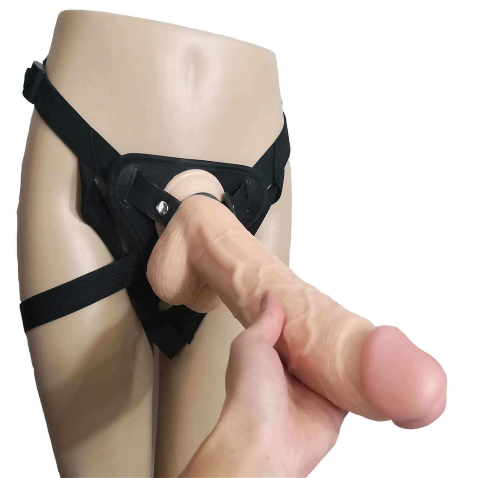 Dildos Strap-On Regolabile Dildo Dildo 33,5 Cm Dildo Gigante, Cinturino in Nylon Regolabile, Dong Dong Dildo, Giocattoli del Sesso Masturbatore per Lesbiche E Uomini,Flesh