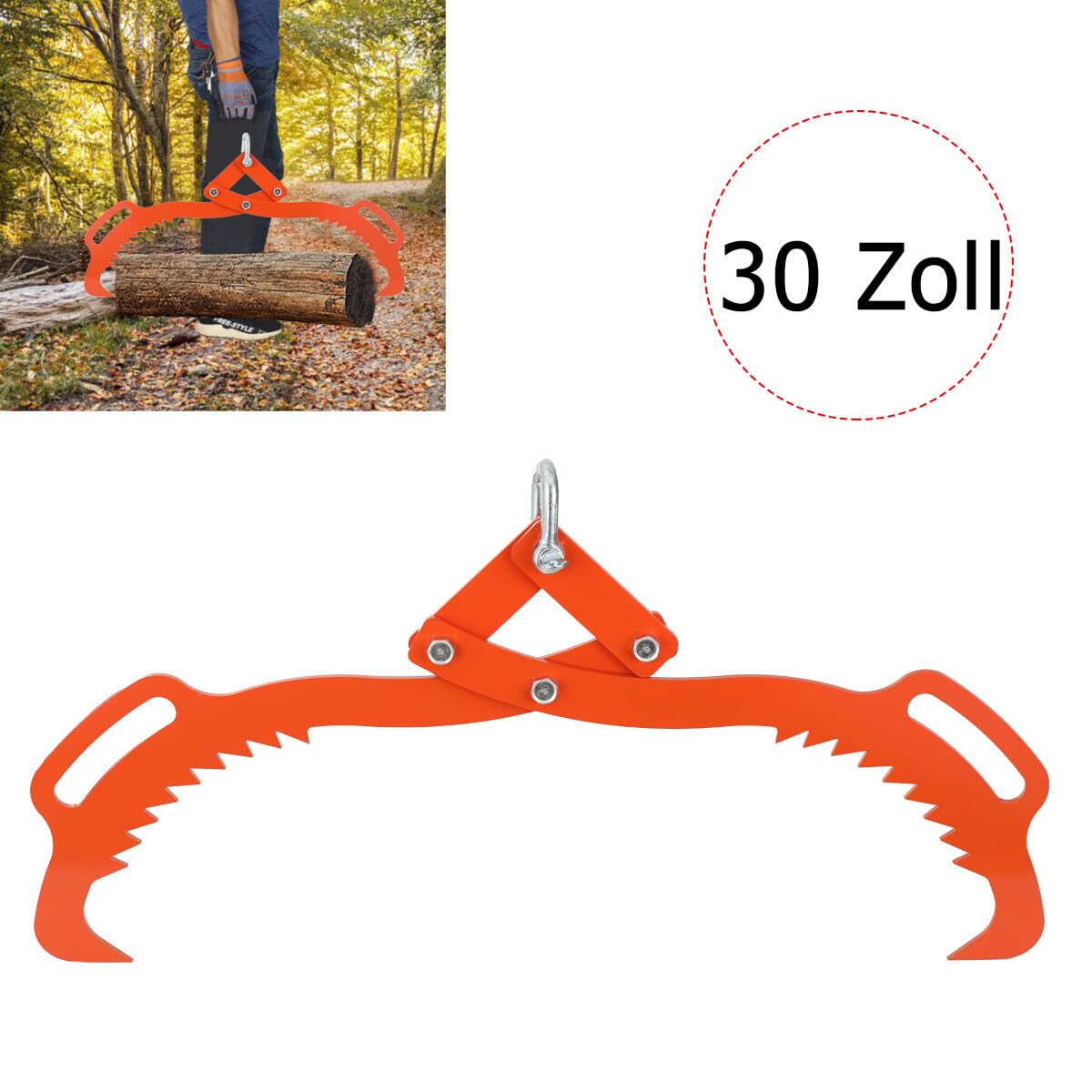 Forstzange Für Baumstämme 1500kg - Rückezange Mit 4 Krallen Für Holz & Baumstämme