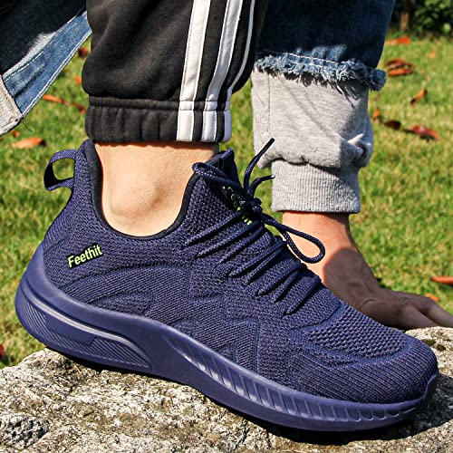 Image of Feethit Mens Non Slip Walking Sneakers Athletic Gym Tennis Running Shoes | Slip on Shoes,Lightweight,Breathable,Comfortable Workout Sneakers,For Daily Activities