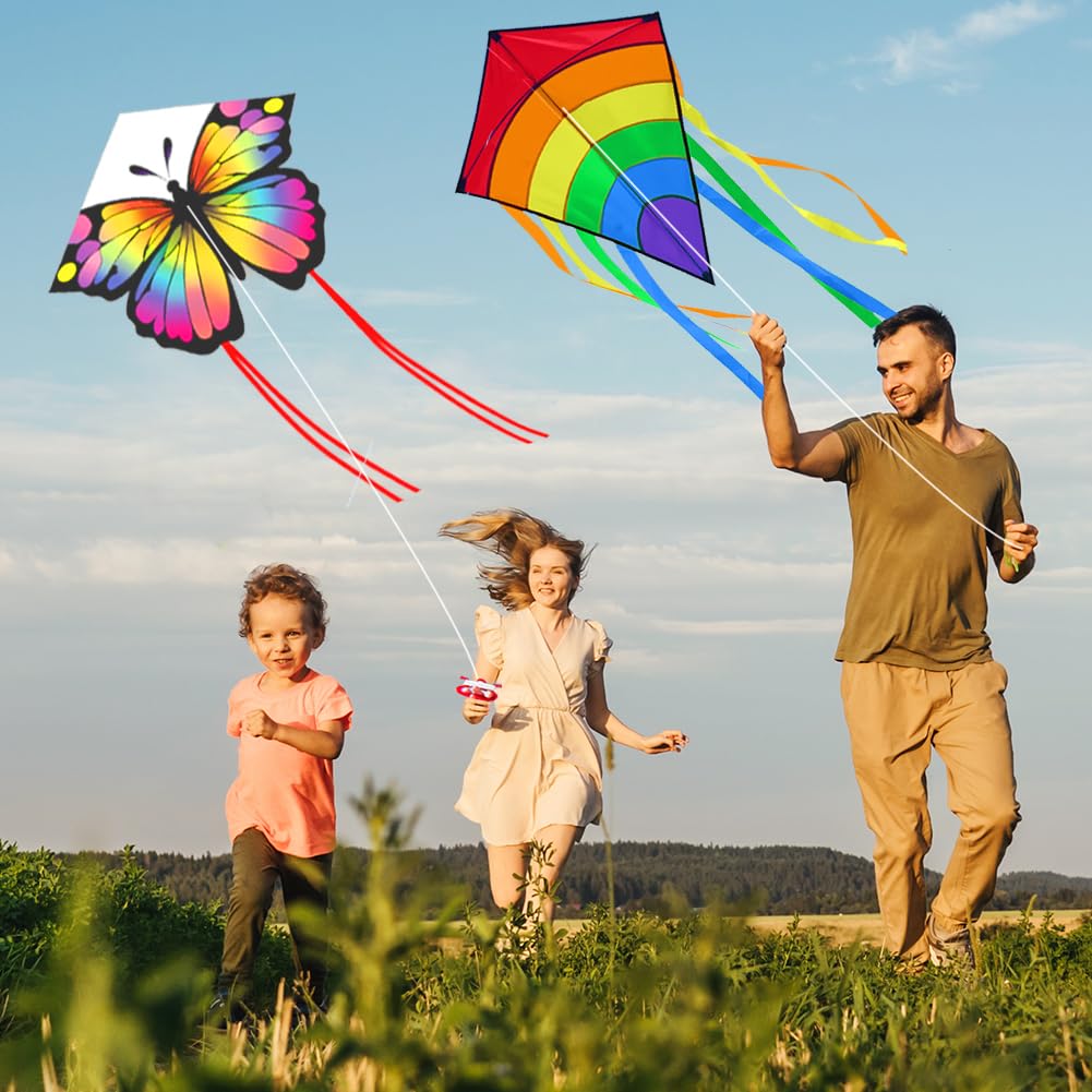 Flintronic Cometas para Niños, Dinosaurio Grande con 100m Hilo, Fácil Volar y Montar, para Playa, Campamento, Viaje, Juegos al Aire Libre