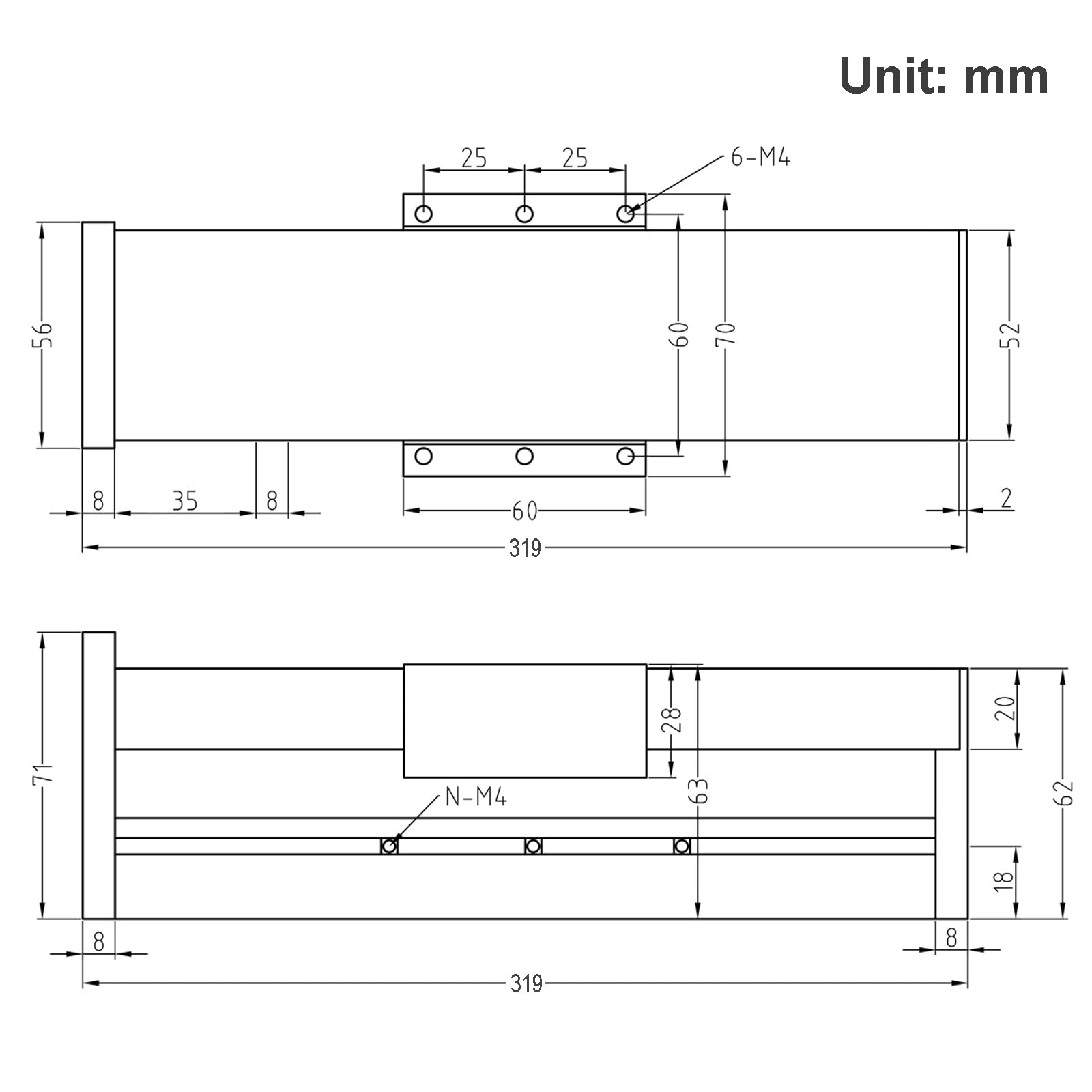 Actionneur linéaire de 200 mm de longueur entièrement inclus avec rail linéaire carré SFU1605 avec moteur pas à pas NEMA23 pour pièces fraisées CNC Axe X Y Z
